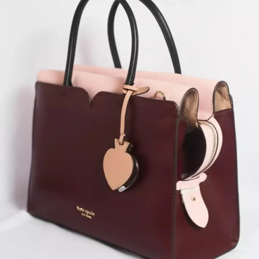 Kate Spade Spencer Top Handle Satchel Shoulder Bag Large Leather Cherrywood